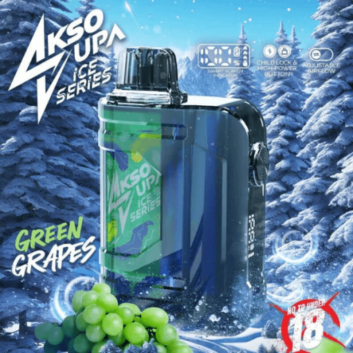 AKSOSupa-9500puff-green-grapes-SG-VAPE-DELIVERY