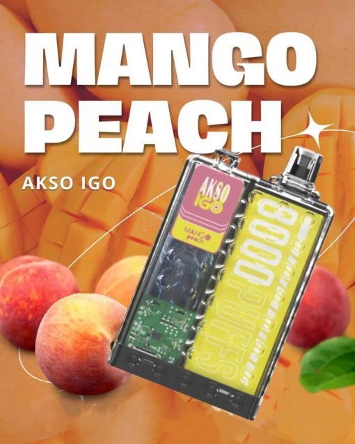 AksoIgo8000-Mango-Peach-SG-VAPE-DELIVERY