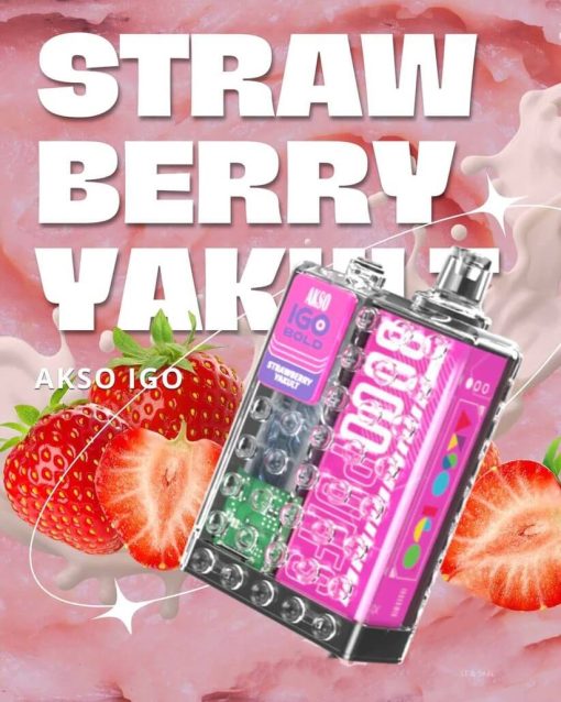 AksoIgo8000-Strawberry-Yakult-SG-VAPE-DELIVERY