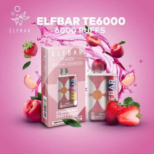 ELFBAR-TE6000-PUFFS-STRAWBERRY-JUICY-PEACH-SG-VAPE-DELIVER