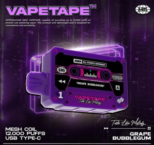 VAPETAPE-12000-PUFFS-GRAPE-BUBBLEGUM-SG-VAPE-DELIVERY