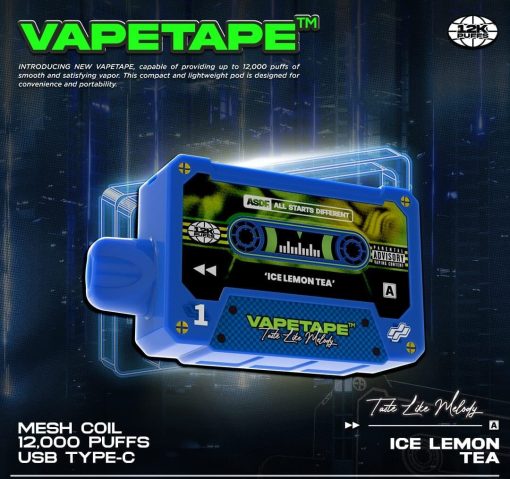 VAPETAPE-12000-PUFFS-ICE-LEMON-TEA-SG-VAPE-DELIVERY