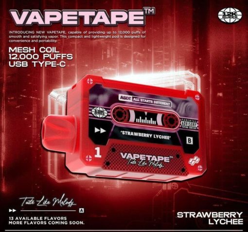 VAPETAPE-12000-PUFFS-STRAWBERRY-LYCHEE-SG-VAPE-DELIVERY