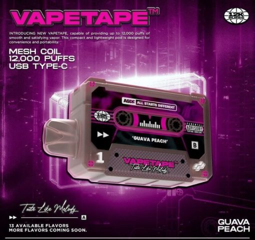 VAPETAPE-12000PUFFS-GUAVA-PEACH-SG-VAPE-DELIVERY