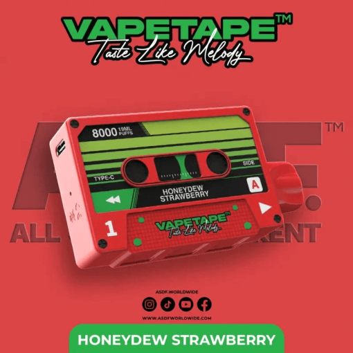 VAPETAPE-8000-Puffs-HONEYDEW-STRAWBERRY-SG-VAPE-DEIVERY